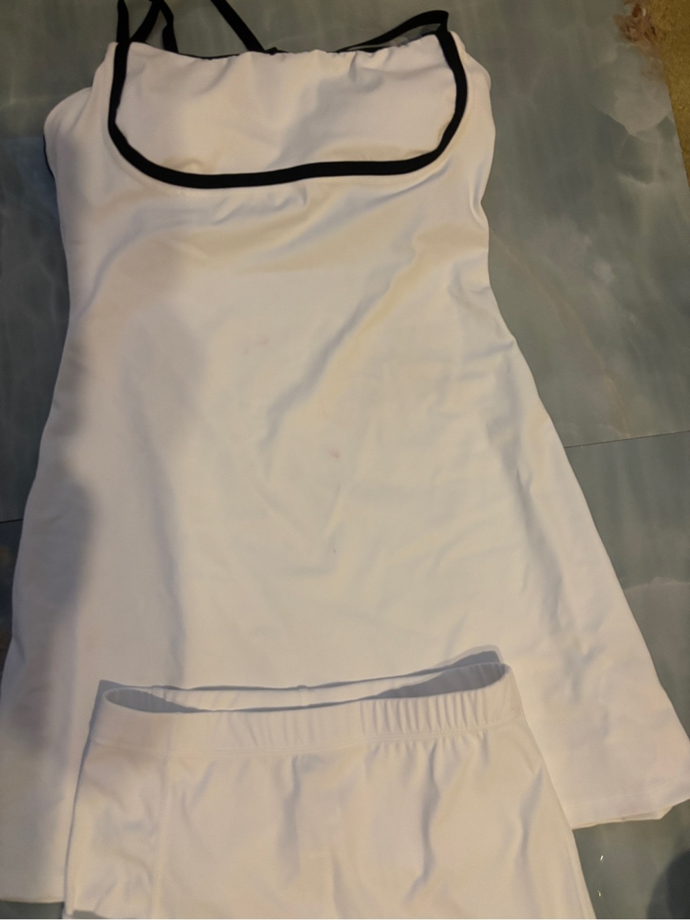 Shein Women’s White Sleep Chemise with Black Trim